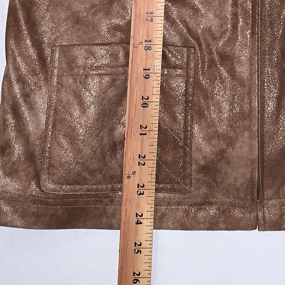 Alfred Dunner Leather-look Collarless women’s size 12 Petite Jacket with Pockets - Picture 8 of 10